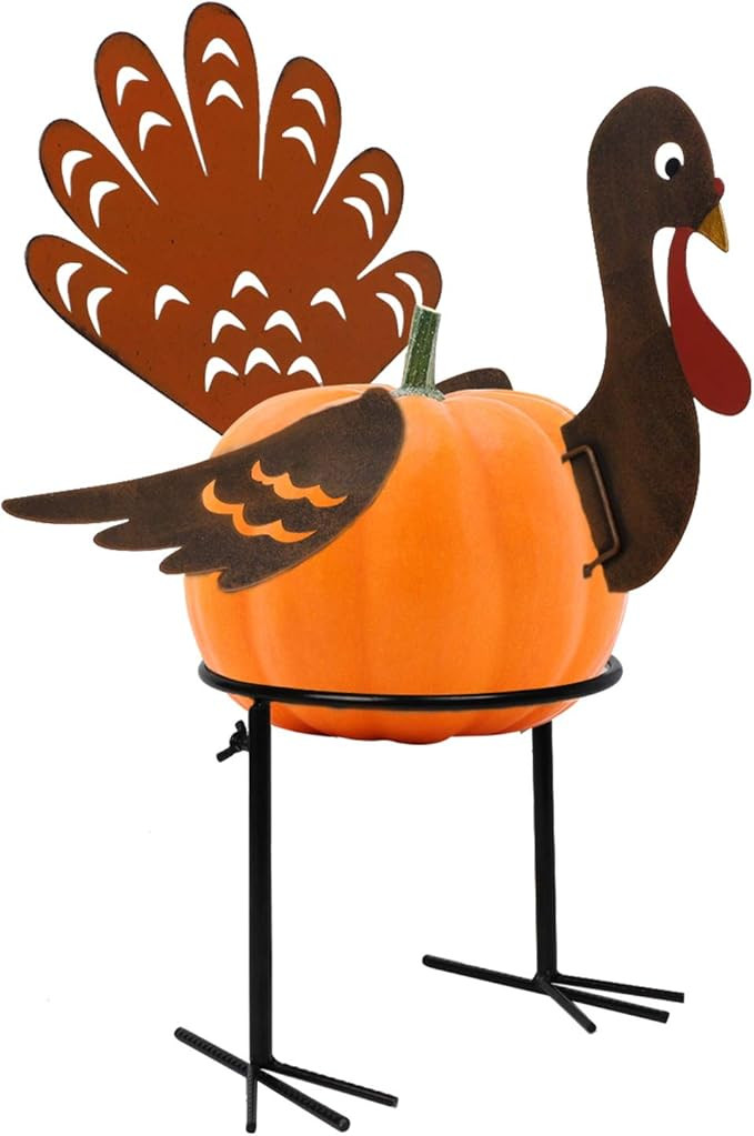 yosager Turkey Pumpkin Making Kit, Colorful Metal Thanksgiving DIY Pumpkin with Stand, Poke into ... | Amazon (US)