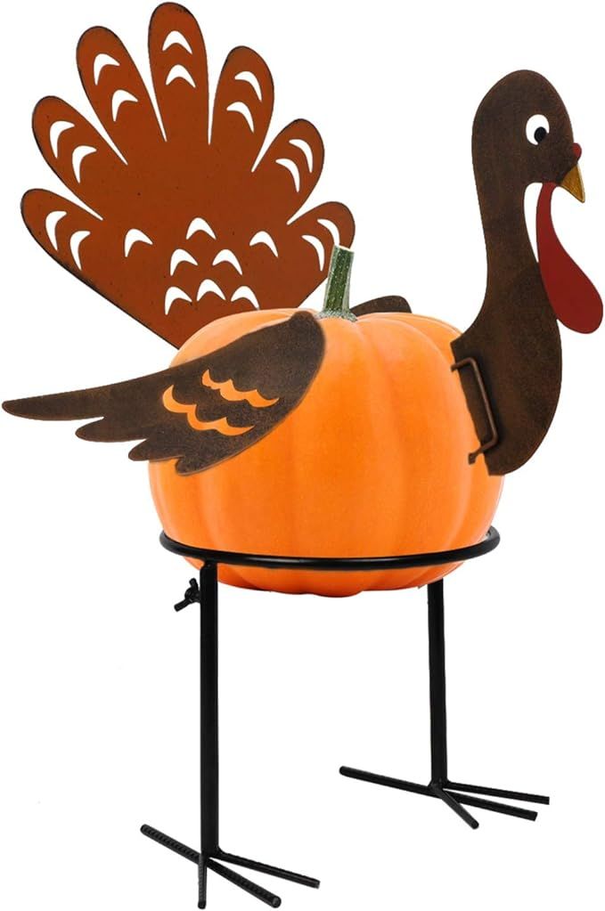 yosager Turkey Pumpkin Making Kit, Colorful Metal Thanksgiving DIY Pumpkin with Stand, Poke into ... | Amazon (US)