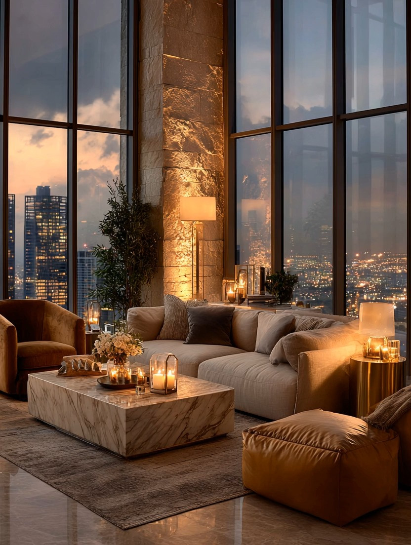 High-rise views mean nothing without the right lighting — and this is where floor lamps become non-negotiable. Harsh ceiling lights will destroy the mood, but a warm floor lamp will elevate your home instantly.
This ivory–taupe–gold combination paired with layered lighting creates that soft, luxurious glow every high-rise deserves. Daytime feels serene… nighttime becomes pure magic.

Create this look in any high-rise corner — the formula is simple, timeless, and unbelievably effective.


#HighRiseDecor #LightingMatters #FloorLampGlow
#IvoryAndGoldStyle #LuxeLivingRoom #ElegantAndDriven 

 #LTKHome