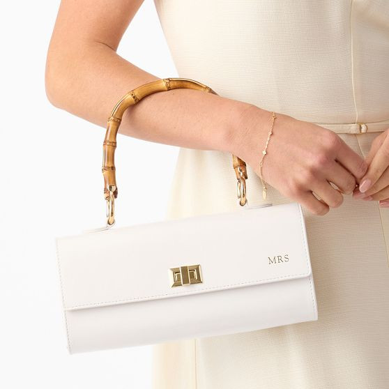 Patent Leather Bamboo Handbag​ | Mark and Graham