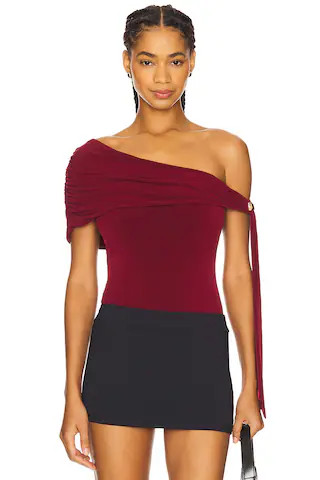 Lovers and Friends Ella Bodysuit in Burgundy. - size S | Revolve Clothing (Global)