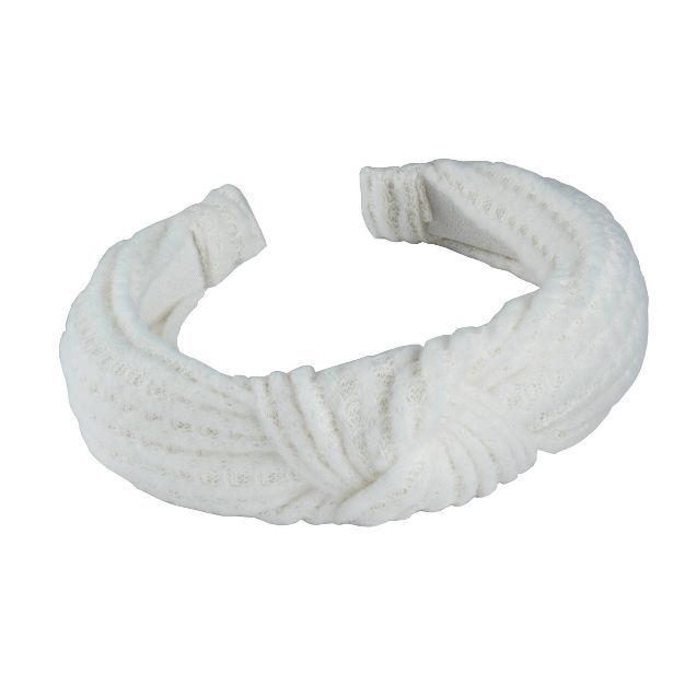 scunci Collection Knit Textured Headband - Cream | Target