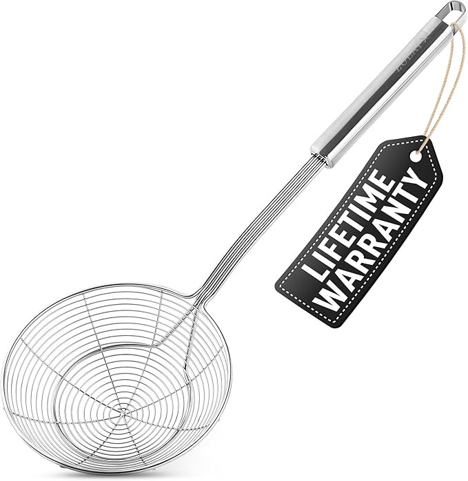 Zulay Kitchen Premium Stainless Steel Spider Skimmer 15.4” - Spider Kitchen Utensil with Premiu... | Amazon (US)