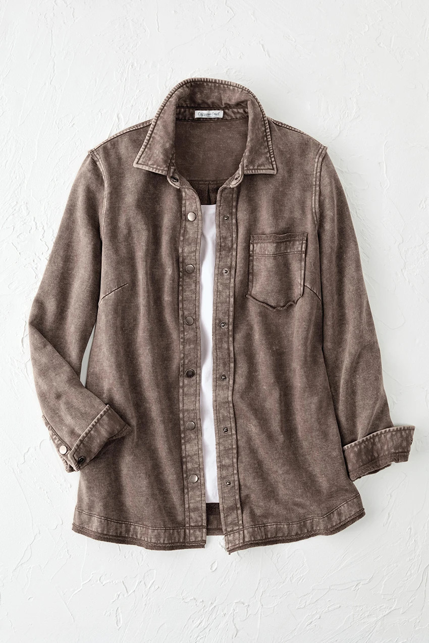 Colorwash Fleece Button-Front Shirt | Coldwater Creek