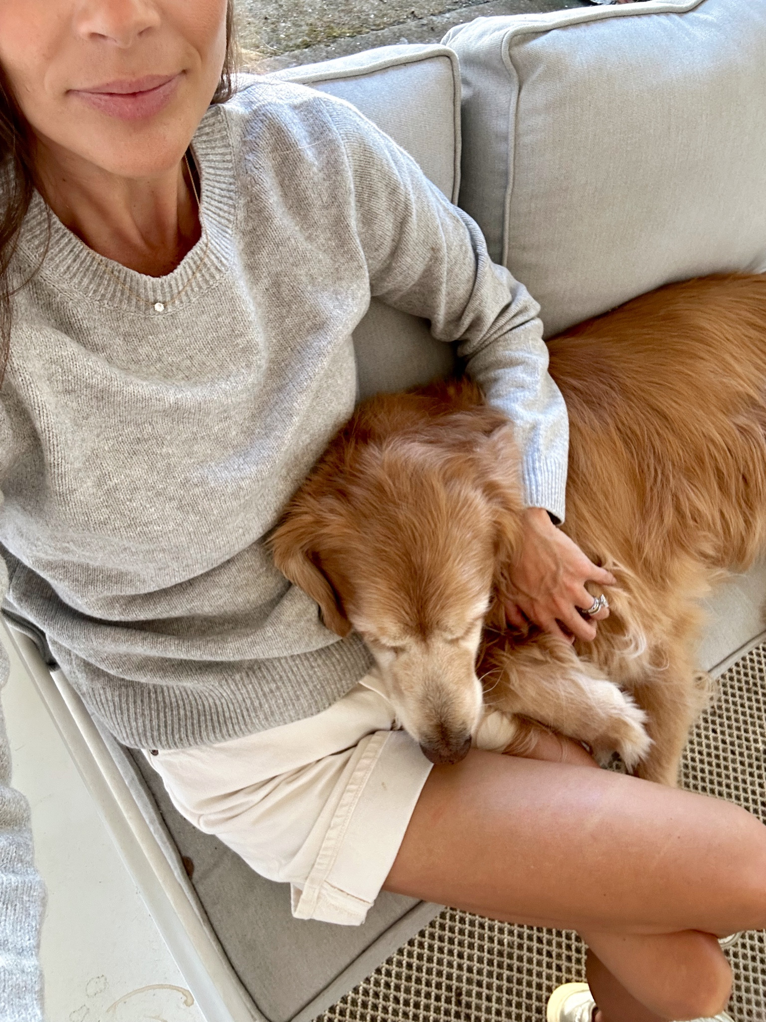 Gap sweater, golden blanket 