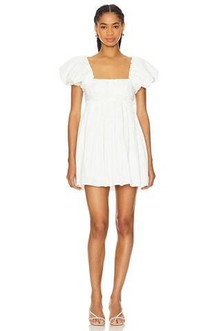 Radleigh Mini Dress in White Short Sleeve White Dress White Outfit Ideas White Outfits Fall 2024 | Revolve Clothing (Global)
