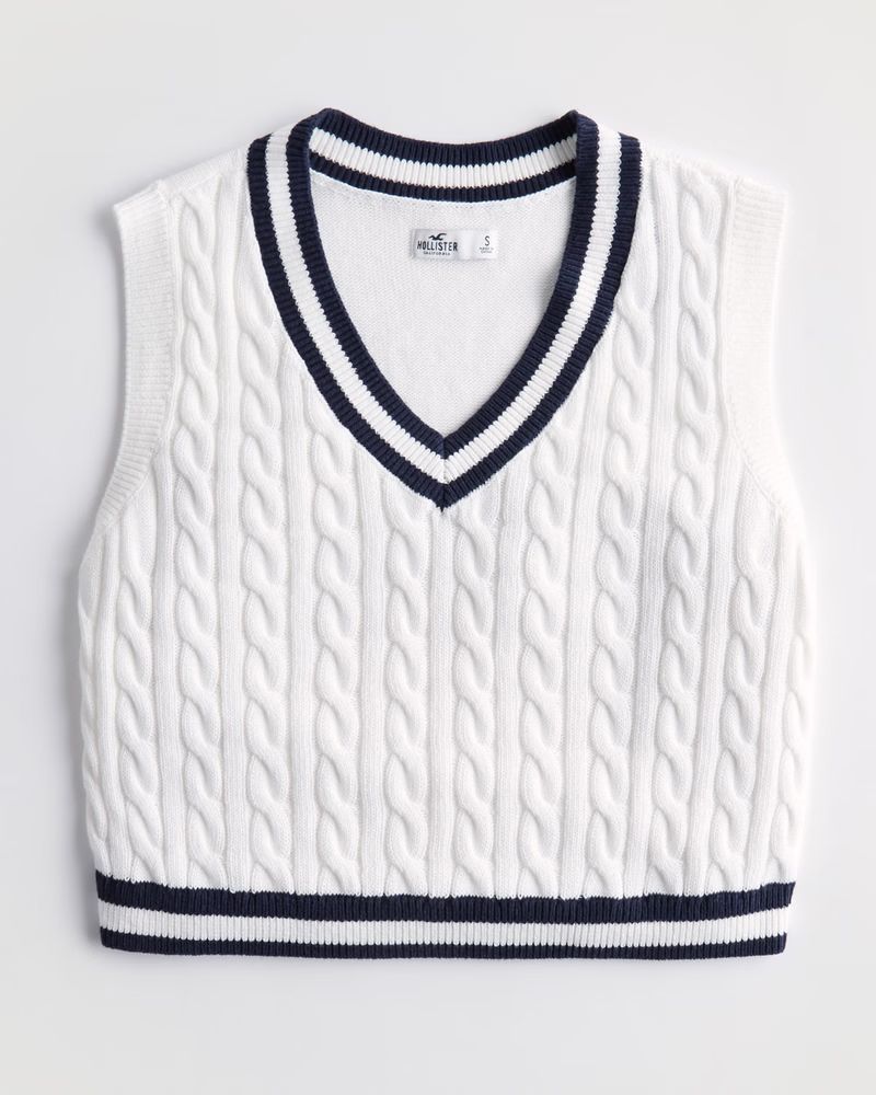 Women's Cable-Knit Sweater Vest | Women's Clearance | HollisterCo.com | Hollister (US)