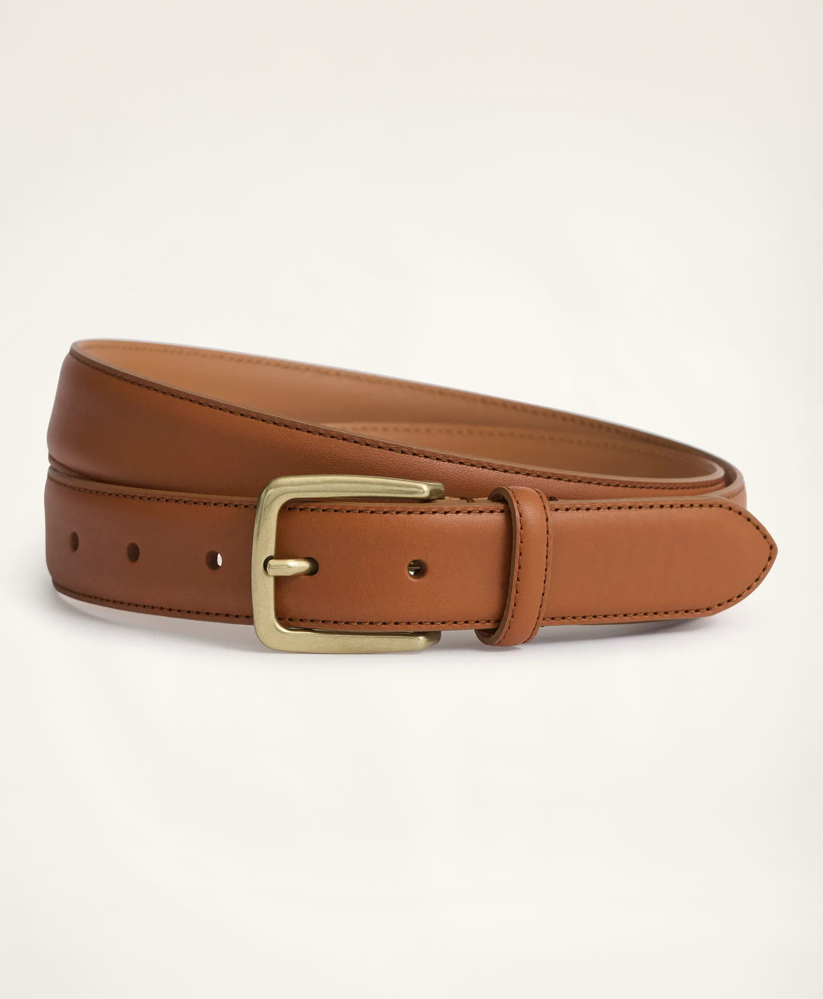 Stitched Leather Belt | Brooks Brothers