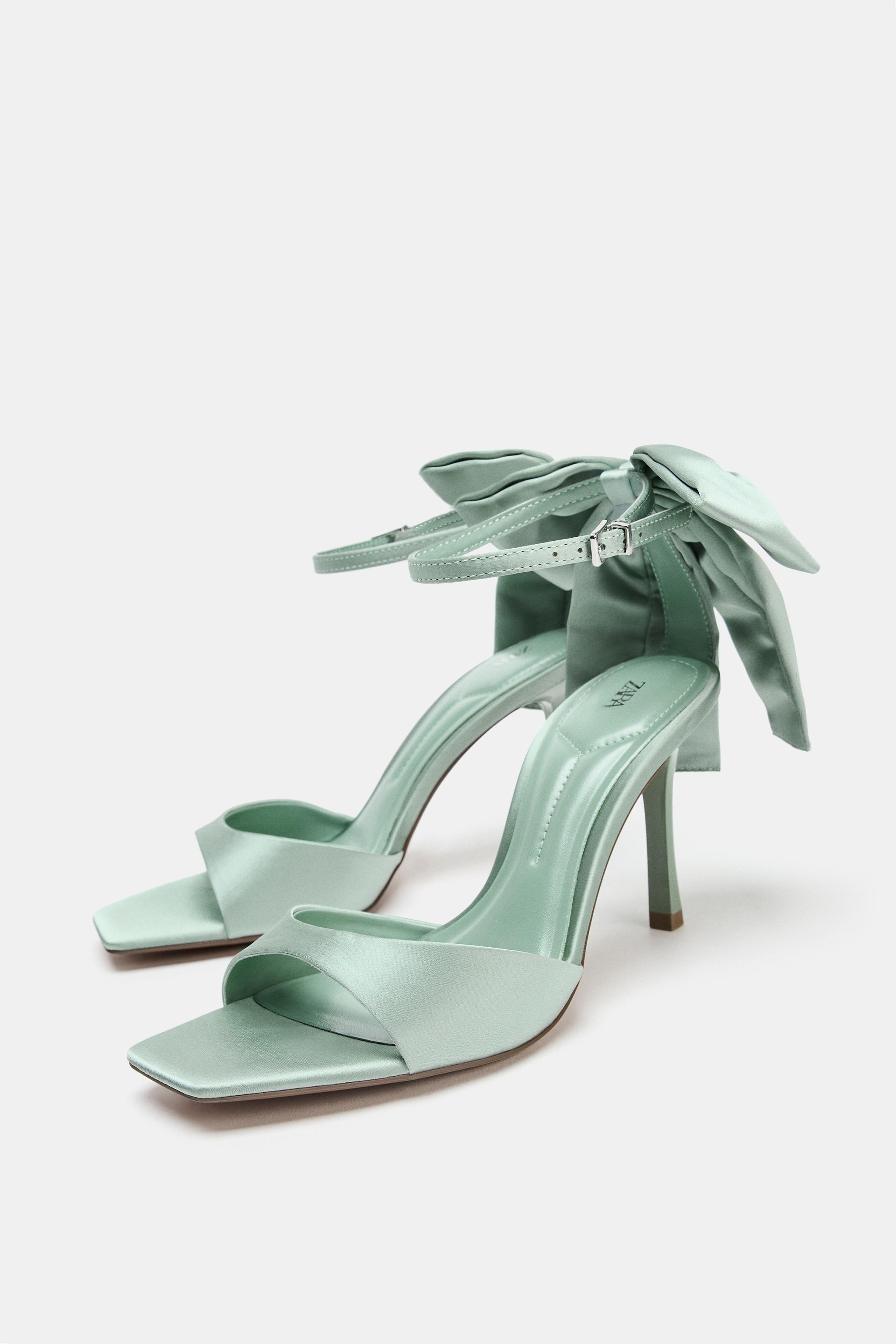 MAXI BOW HEELED SANDALS | Zara US