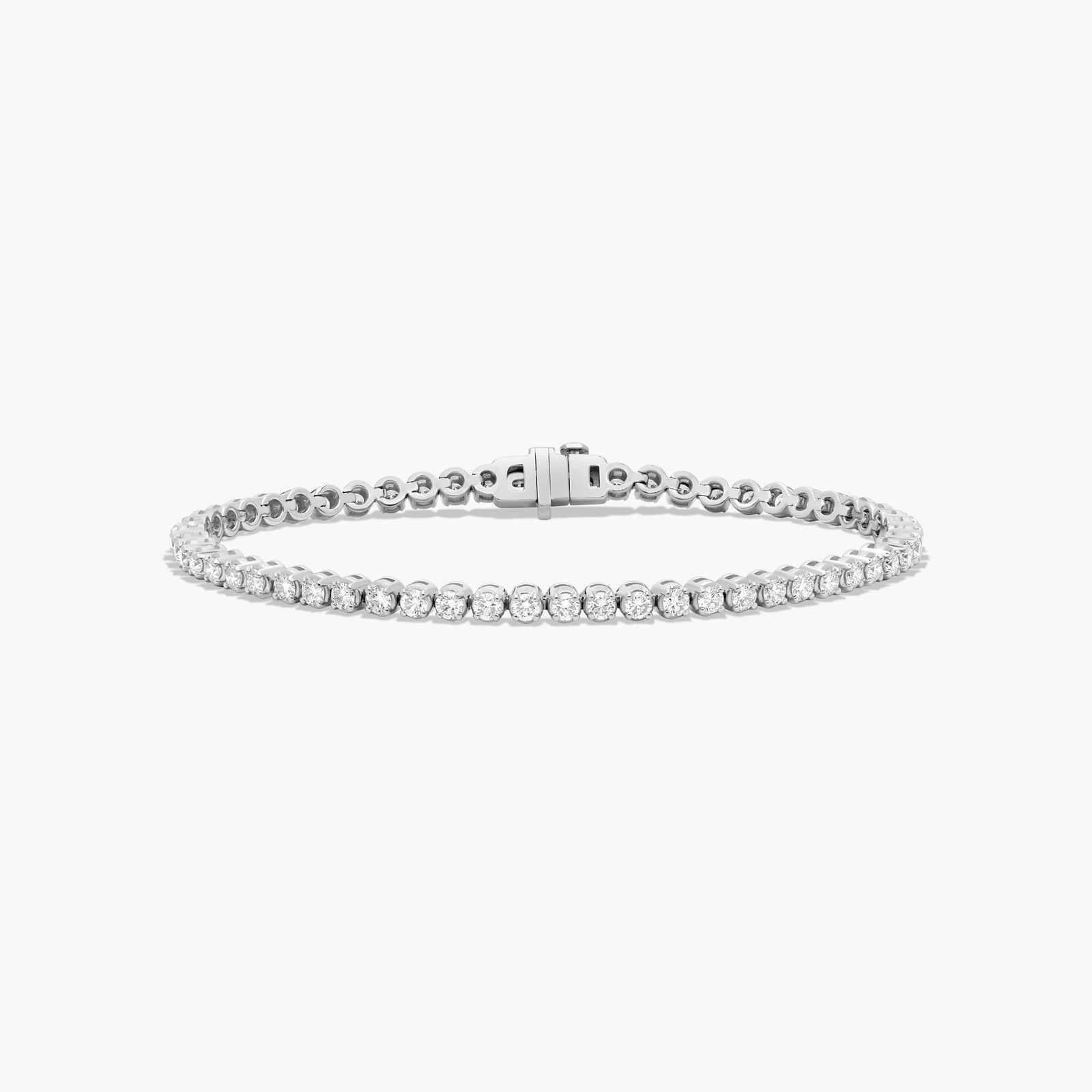 14K White Gold 7 Inch Four Prong Lab-Grown Diamond Tennis Bracelet (3 CTW - F-G / VS2-SI1)-88000w... | JamesAllen