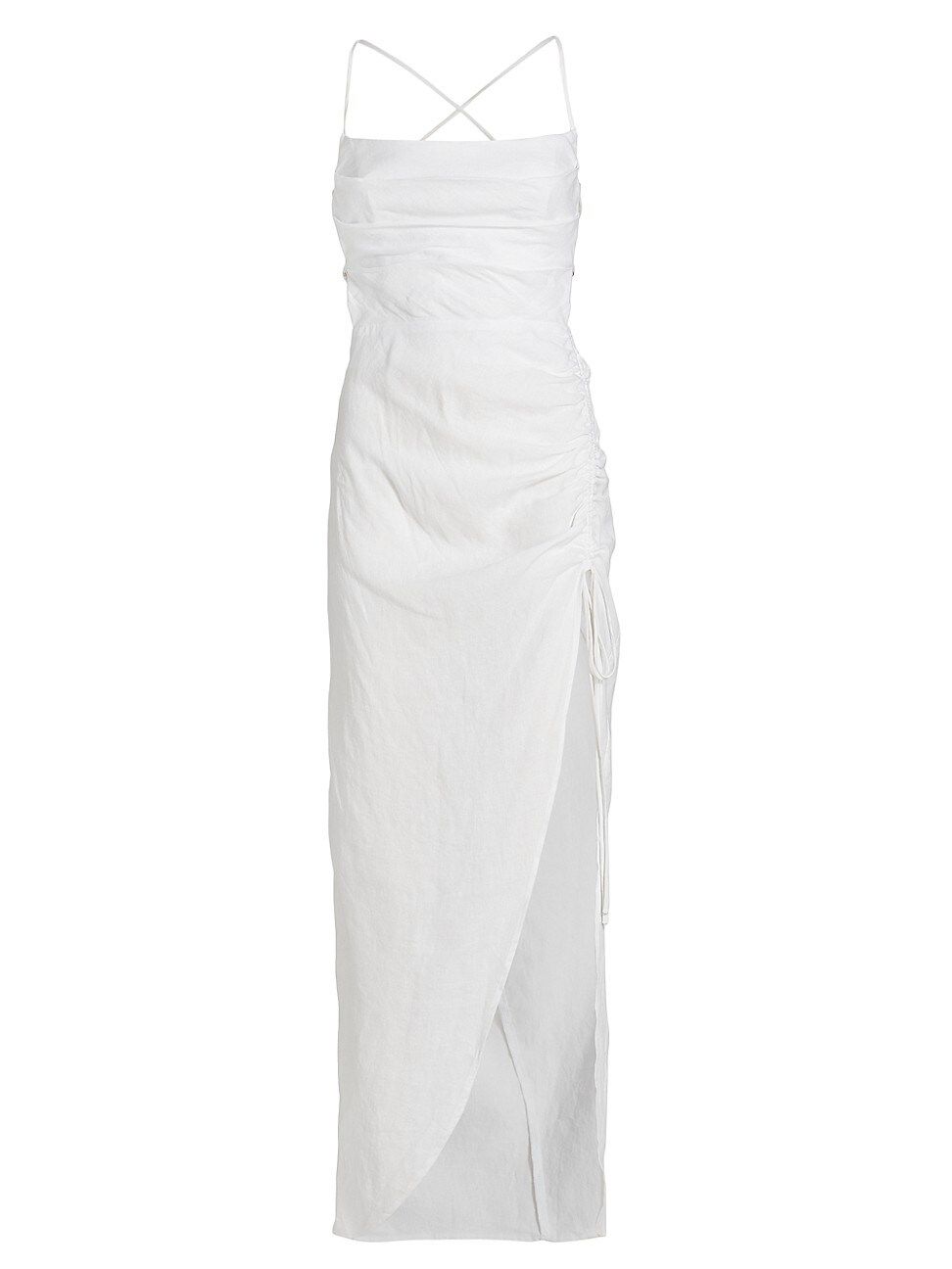 Loulou Linen Ruched Maxi Dress | Saks Fifth Avenue