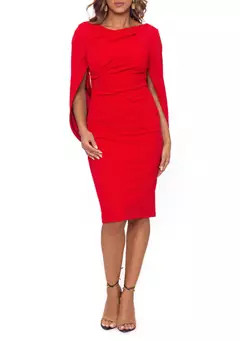 Betsy & Adam Drape Back Scuba Crepe Dress | Belk