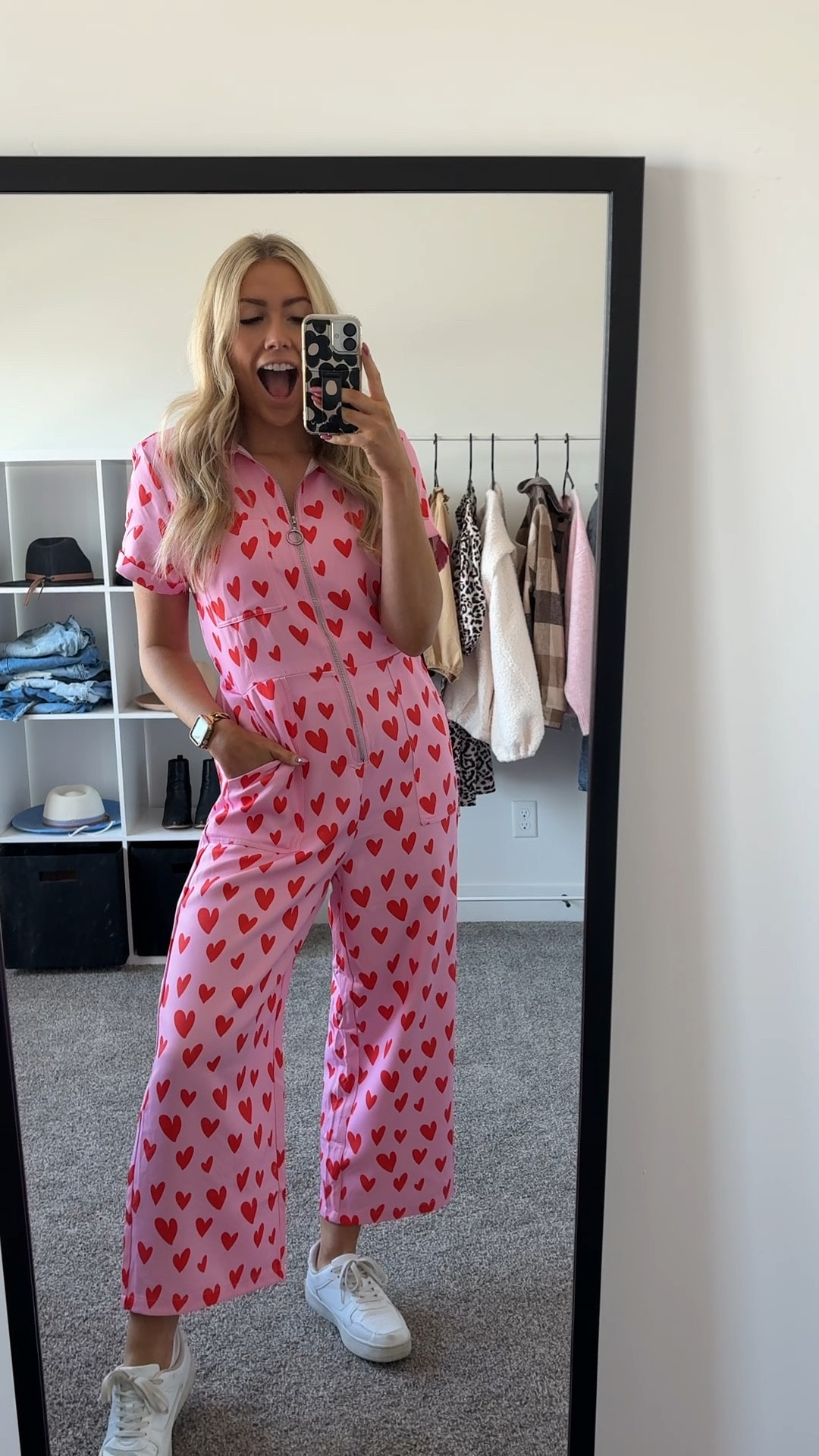Valentine’s Day outfit idea— how cute and fun is this jumpsuit?! Wearing my usual size M
Sneakers: true to size in wide fit or size up half in regular (look alikes for Nike Air Force 1s!)

| Valentine’s Day outfit | Valentine’s Day | teacher outfit 

#LTKFindsUnder100 #LTKSeasonal