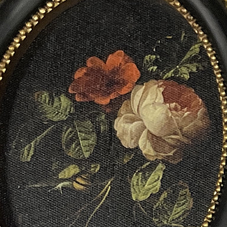 Home Decor Collection 6x8 Gold Ornate Rose Still Life Oval Framed Wall Art, Vintage Floral Canvas... | Walmart (US)