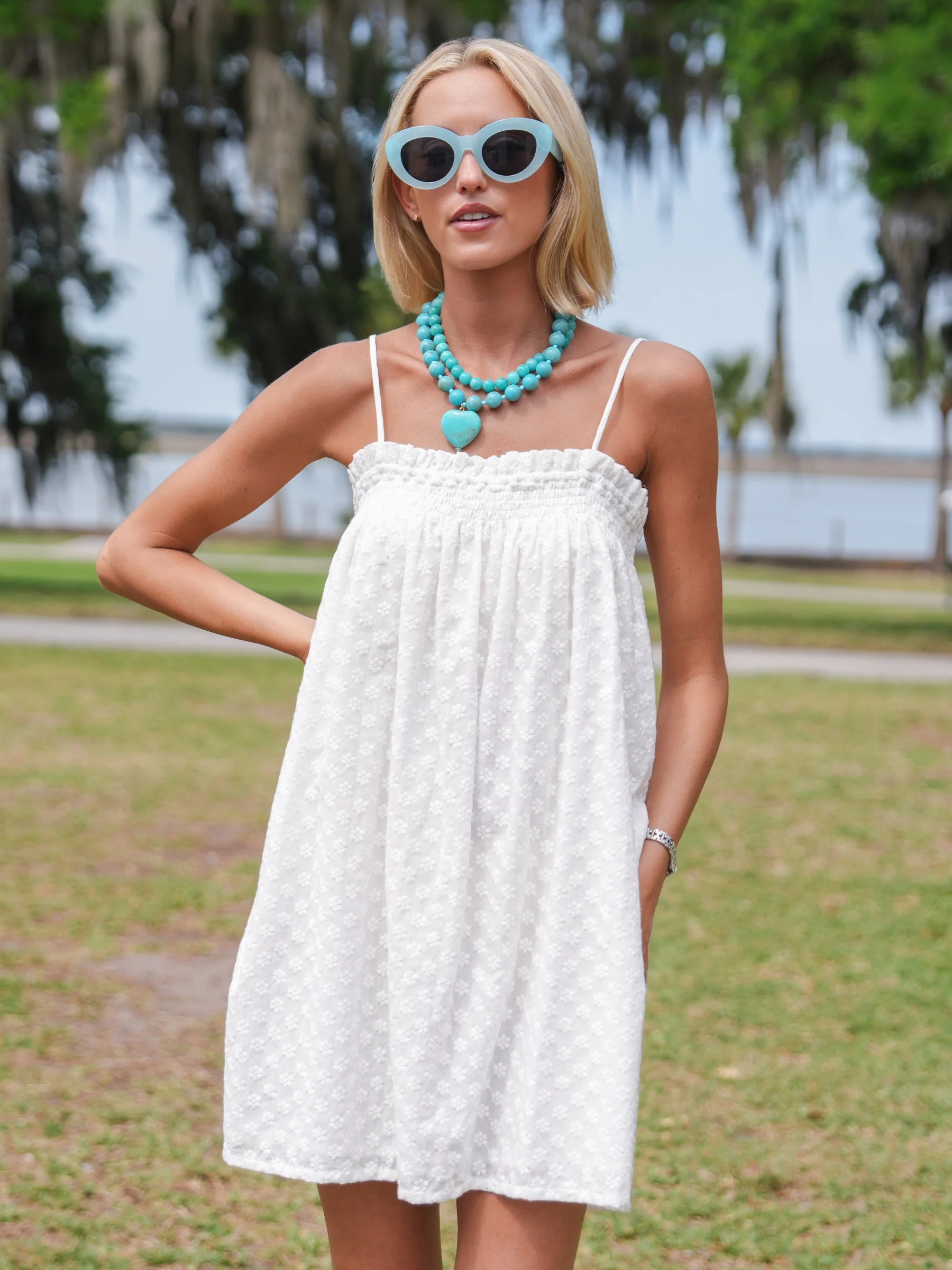 The Sally Dress Set - White Daisy | Darling Loungewear