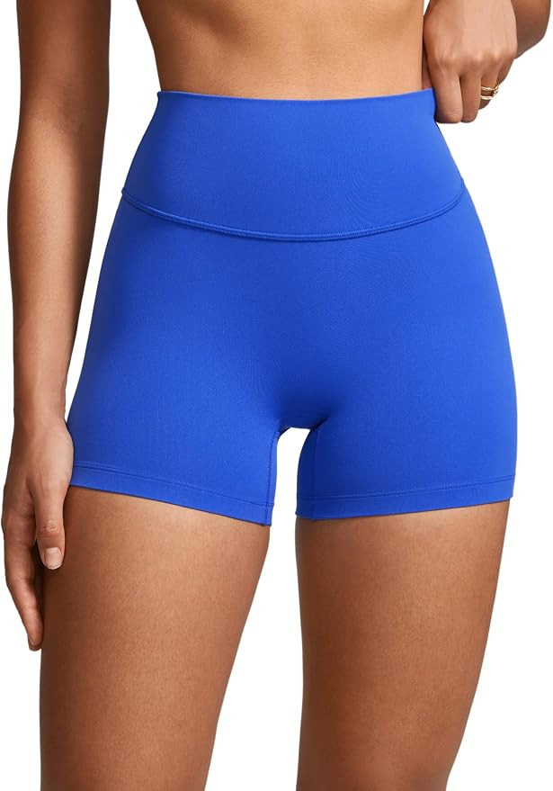 INGIA Womens High Waist No Front Seam Biker Shorts 4 Inches Running Volleyball Spandex Yoga Gym W... | Amazon (US)
