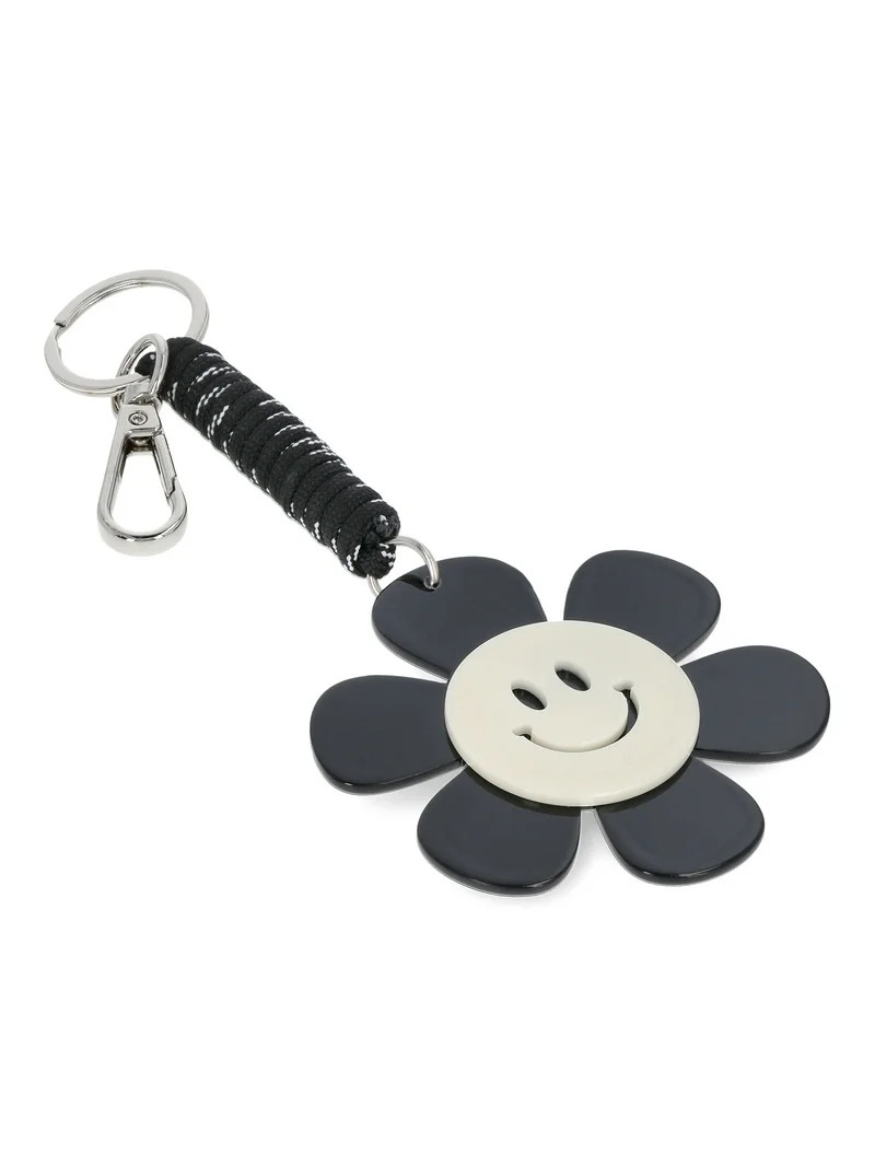 No Boundaries Women's Hands Free Bag Charm, Black/White Flower Bungee | Walmart (US)