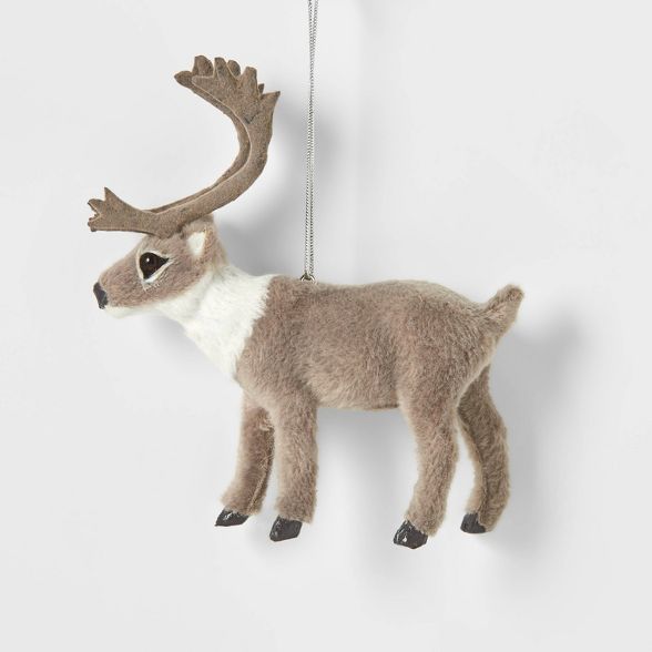 Faux Fur Winter Animals Christmas Tree Ornament Caribou - Wondershop™ | Target