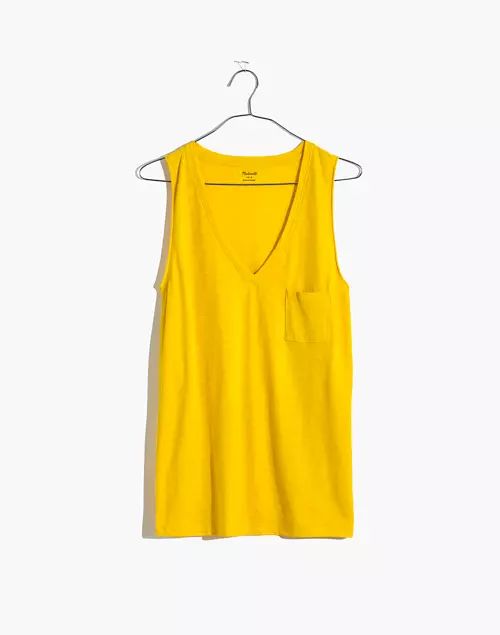 Whisper Cotton V-Neck Pocket Tank | Madewell