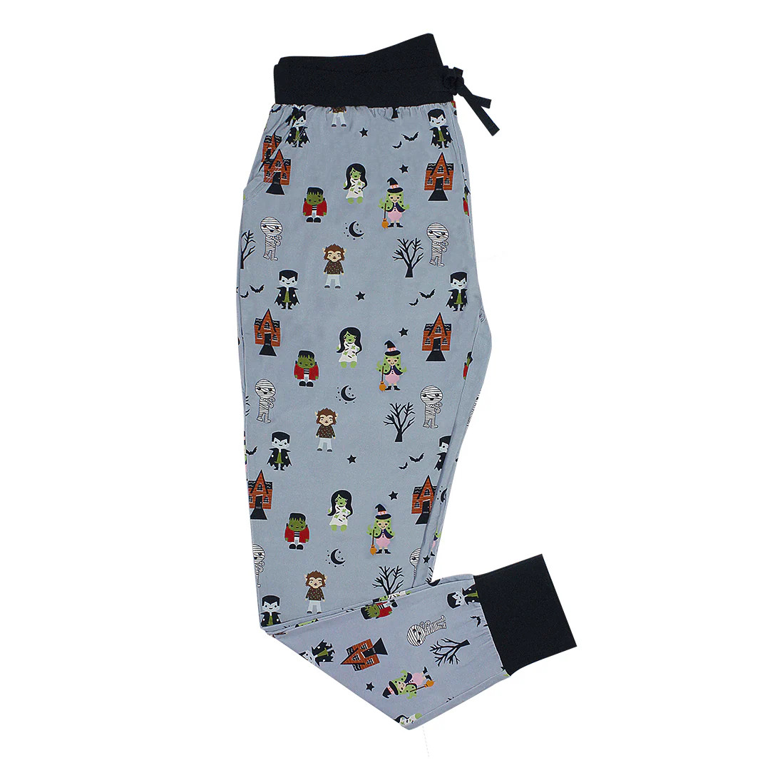 Monster Party Halloween Bamboo Women's Jogger Pajama Pants | Emerson and Friends