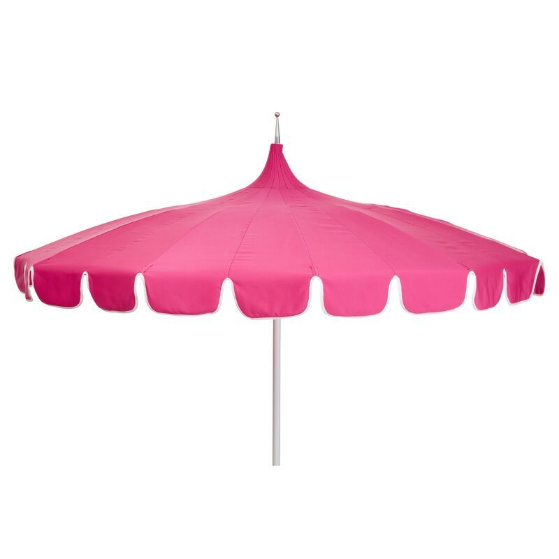 Aya Pagoda Patio Umbrella, Pink/White | One Kings Lane