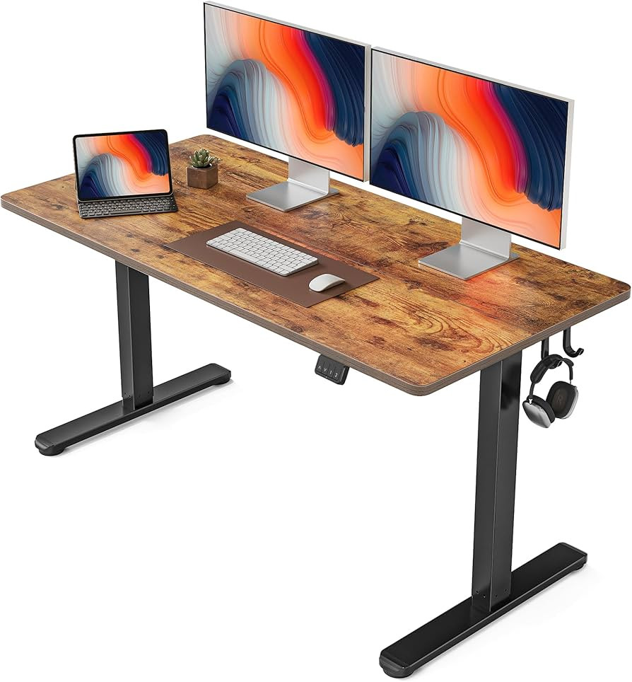 FEZIBO Electric Standing Desk Adjustable Height, 55 x 24 Inch Sit and Stand Desk, Home Office Des... | Amazon (US)