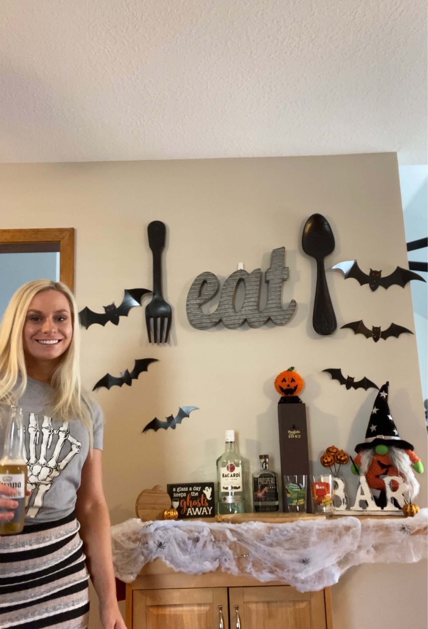 Halloween bar cart & outfit 🖤 
Both top/bottom: small 
Linked similar🖤 

#LTKSeasonal #LTKfit #LTKHalloween