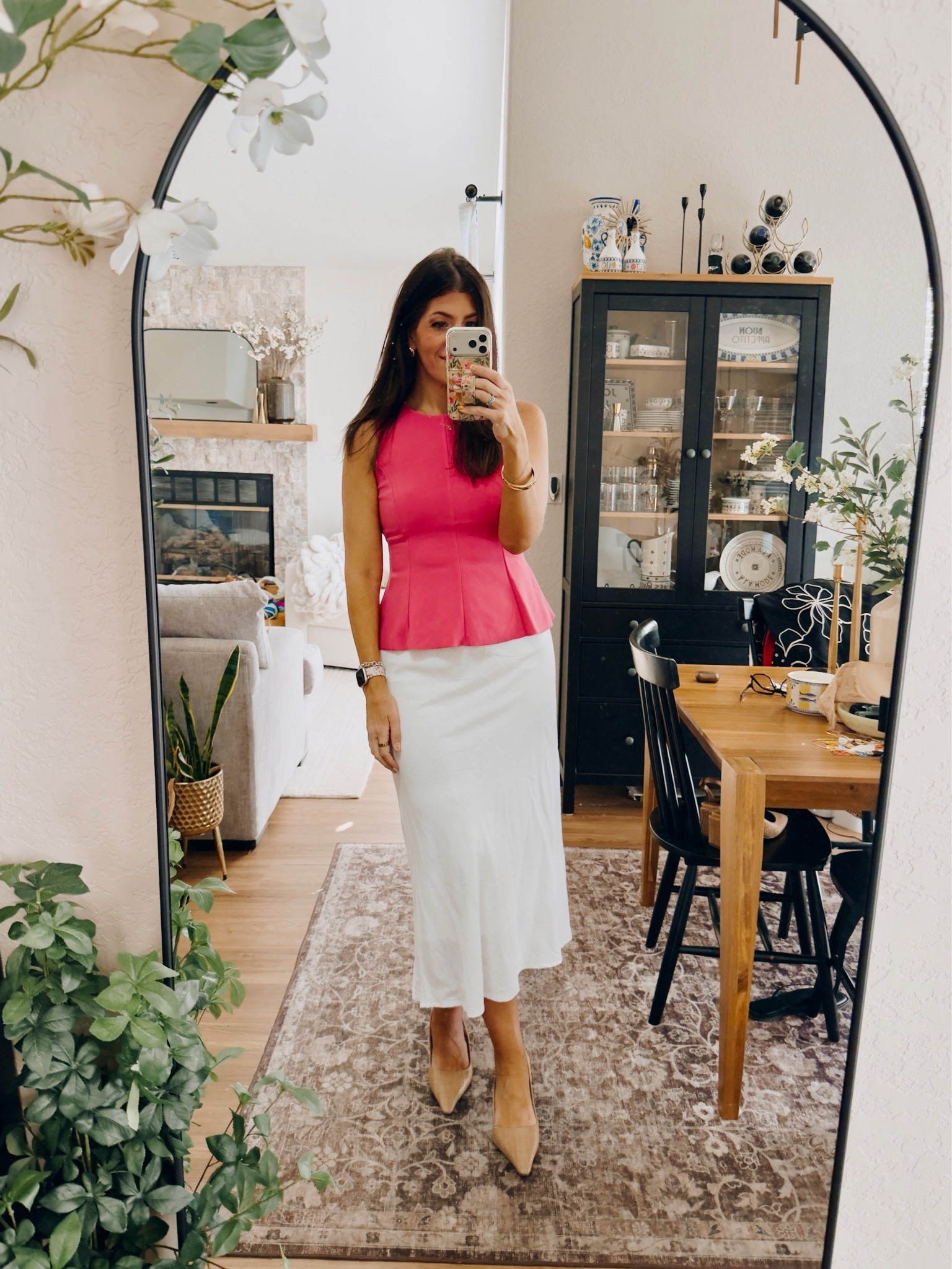 Work outfit of the day
In a medium peplum top and large linen skirt

#LTKMidsize #LTKTall #LTKWorkwear