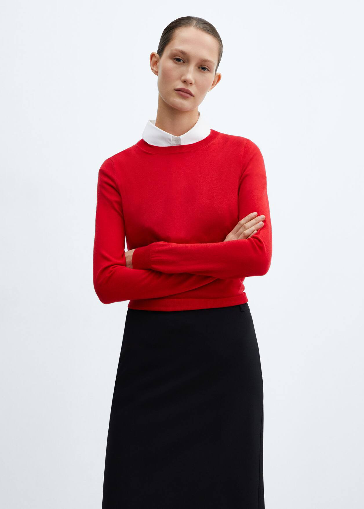 Round neck knit sweater -  Women | Mango USA | MANGO (US)