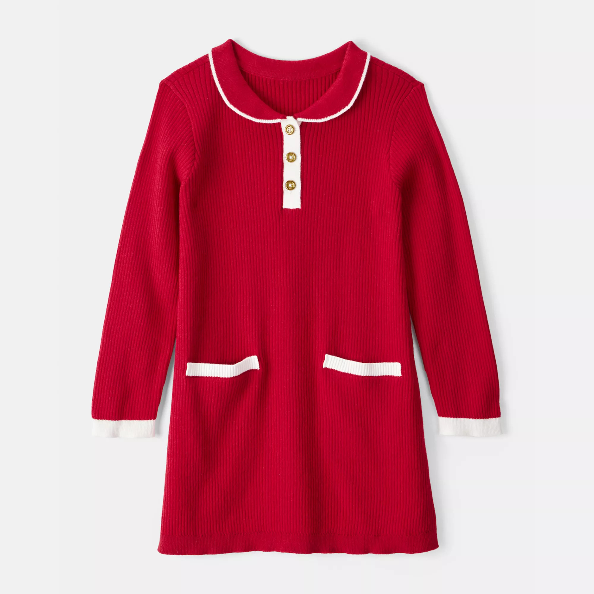 Toddler Girl Carter's Long-Sleeve Occasion Dress with Button Detail | Kohl's
