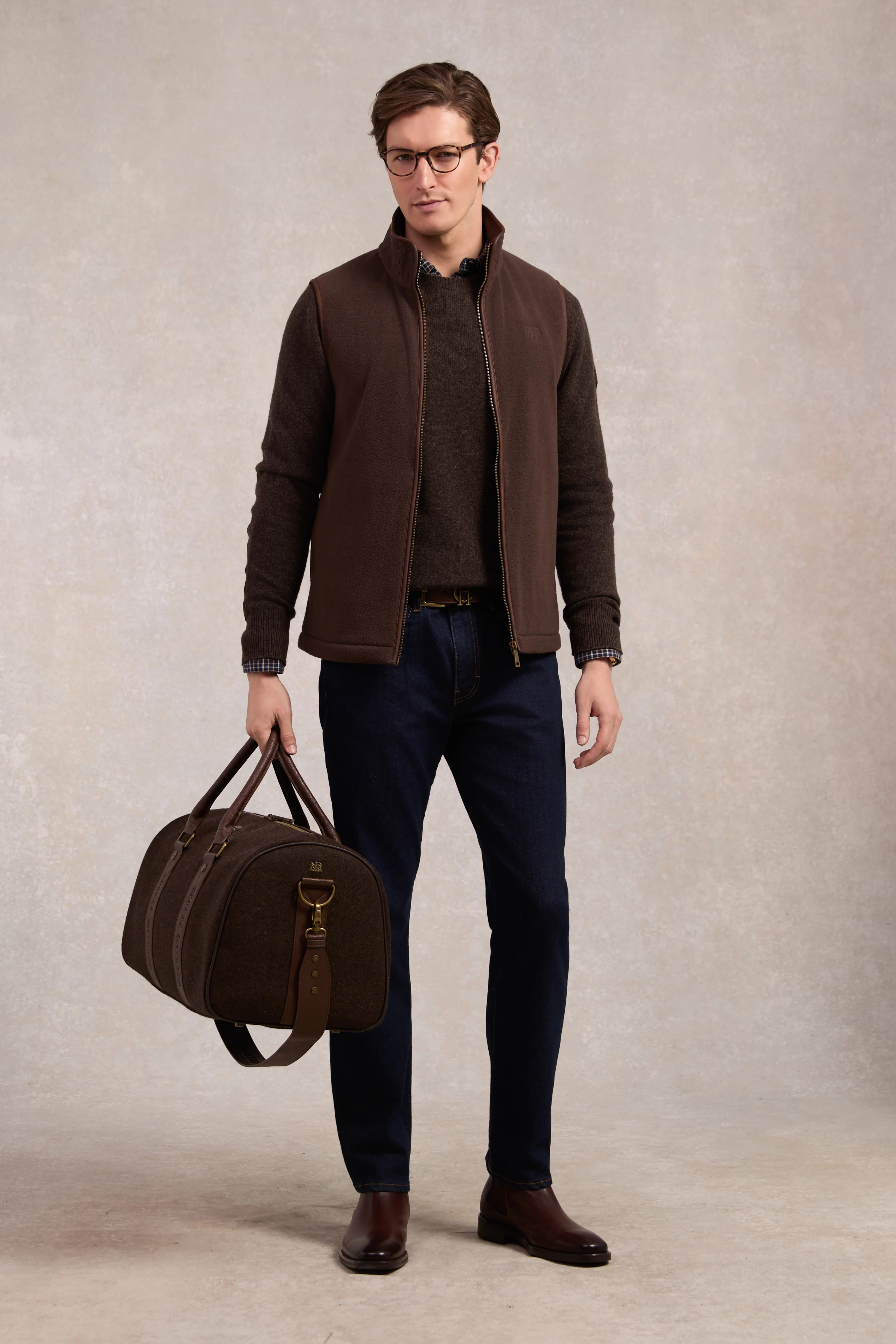 Men's Country Fleece Gilet (Chocolate) | Holland Cooper