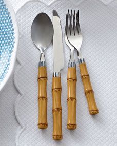 20-Piece Bamboo-Style Flatware Service | Horchow
