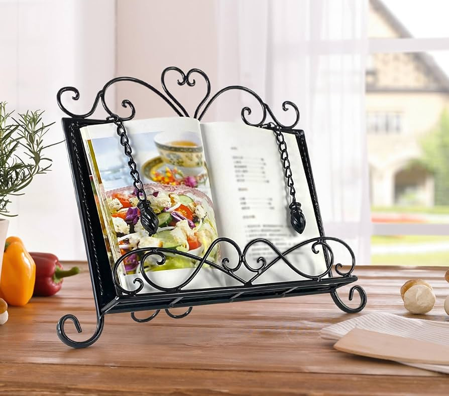 Westcharm Holiday Gift - Antique Metal Kitchen Cookbook Stand, Recipe Book Holder, iPad Holder, C... | Amazon (US)
