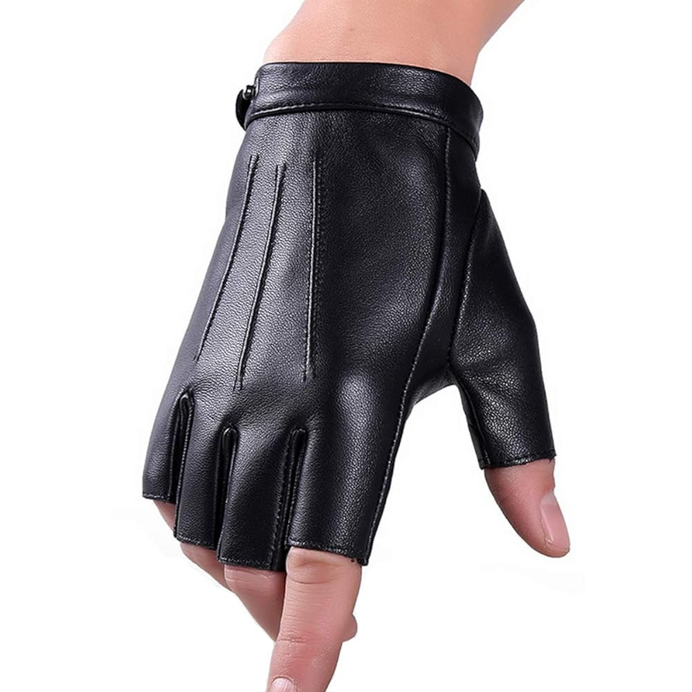 Fingerless Driving Gloves PU Faux Leather Outdoor Sport Half Finger Glove for Men Women Teens | Amazon (US)