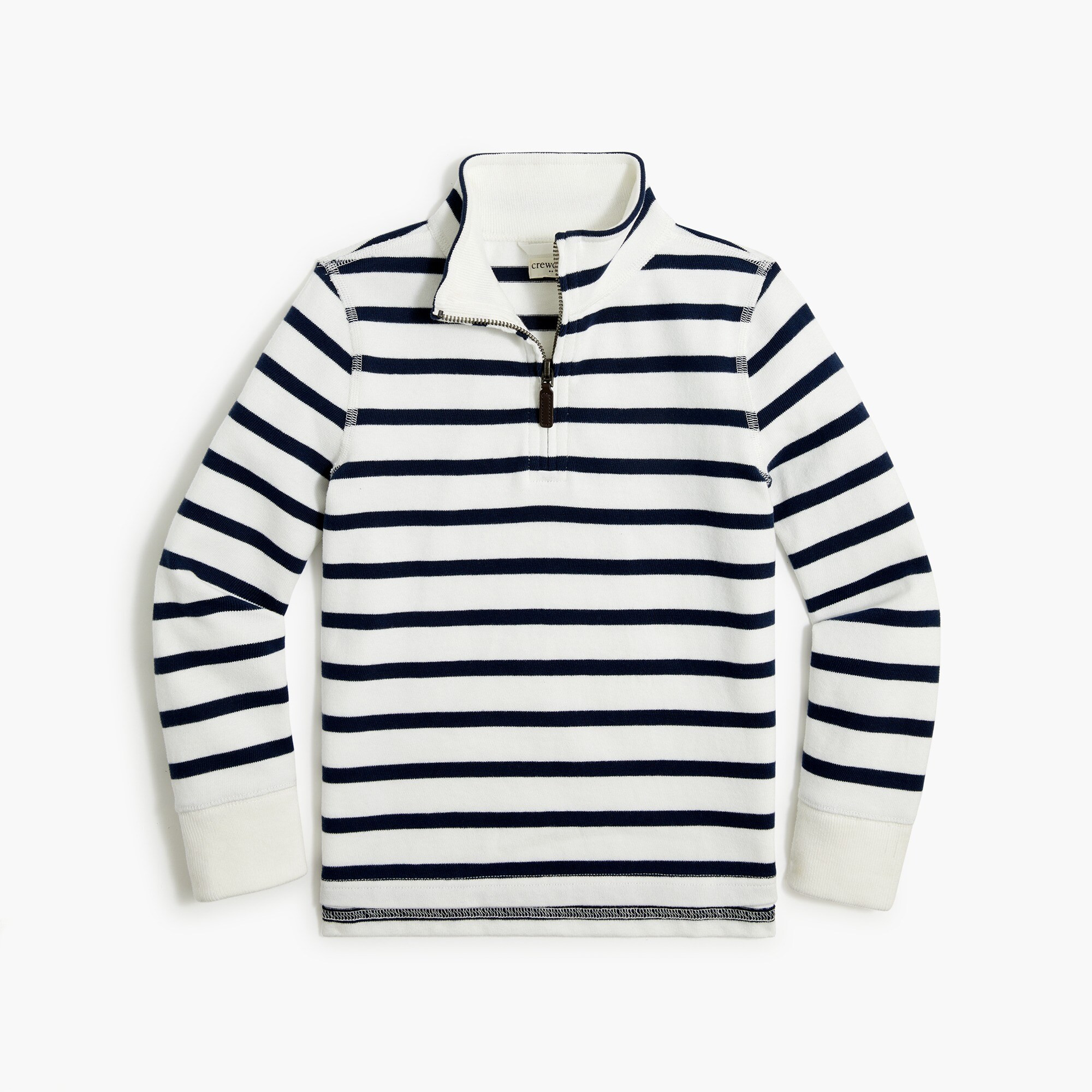 Boys' striped sueded half-zip popover sweatshirt | J.Crew Factory