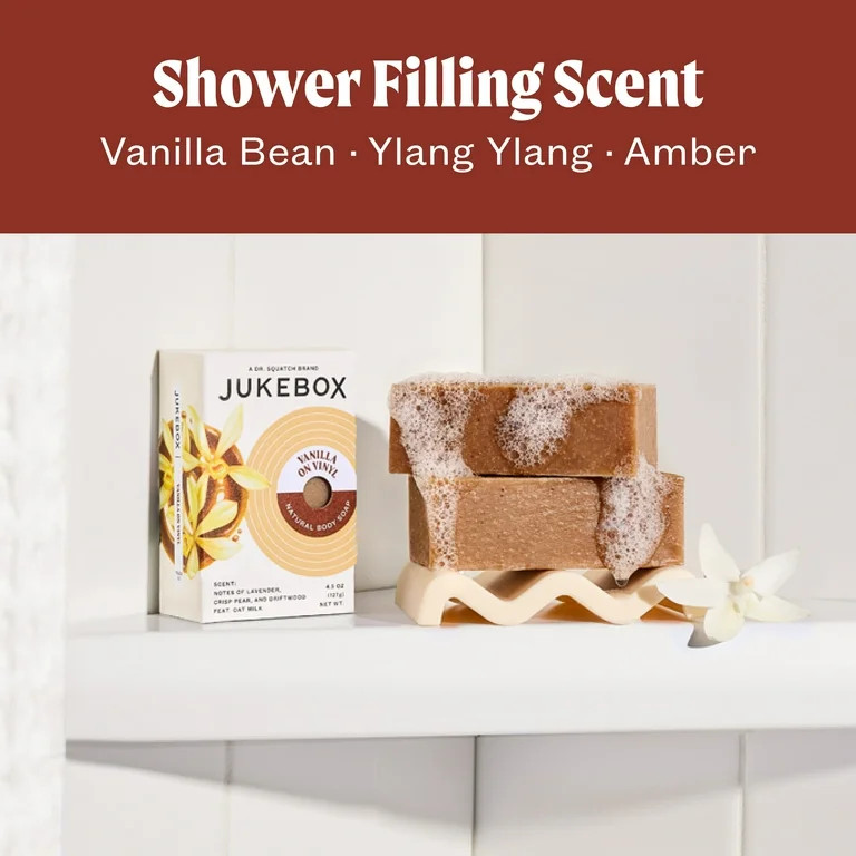 Jukebox Vanilla on Vinyl Natural Bar Soap for Women Bathroom and Bath Soap, 4.5 oz - Walmart.com | Walmart (US)