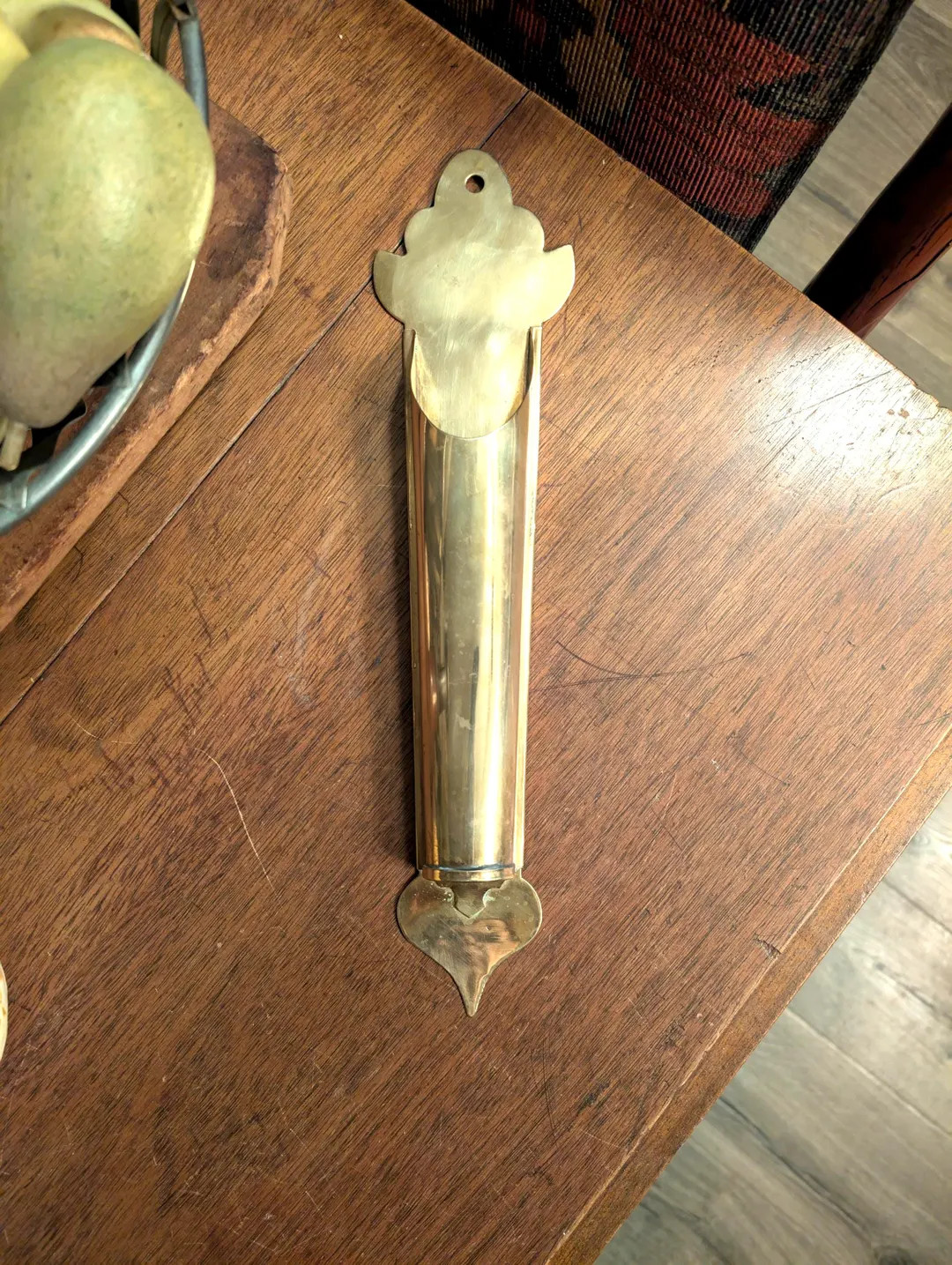 Vintage Brass Fireplace Matchstick Holder Wall Mounted, Wall Pocket for Long Matches, Marked Hong... | Etsy (US)