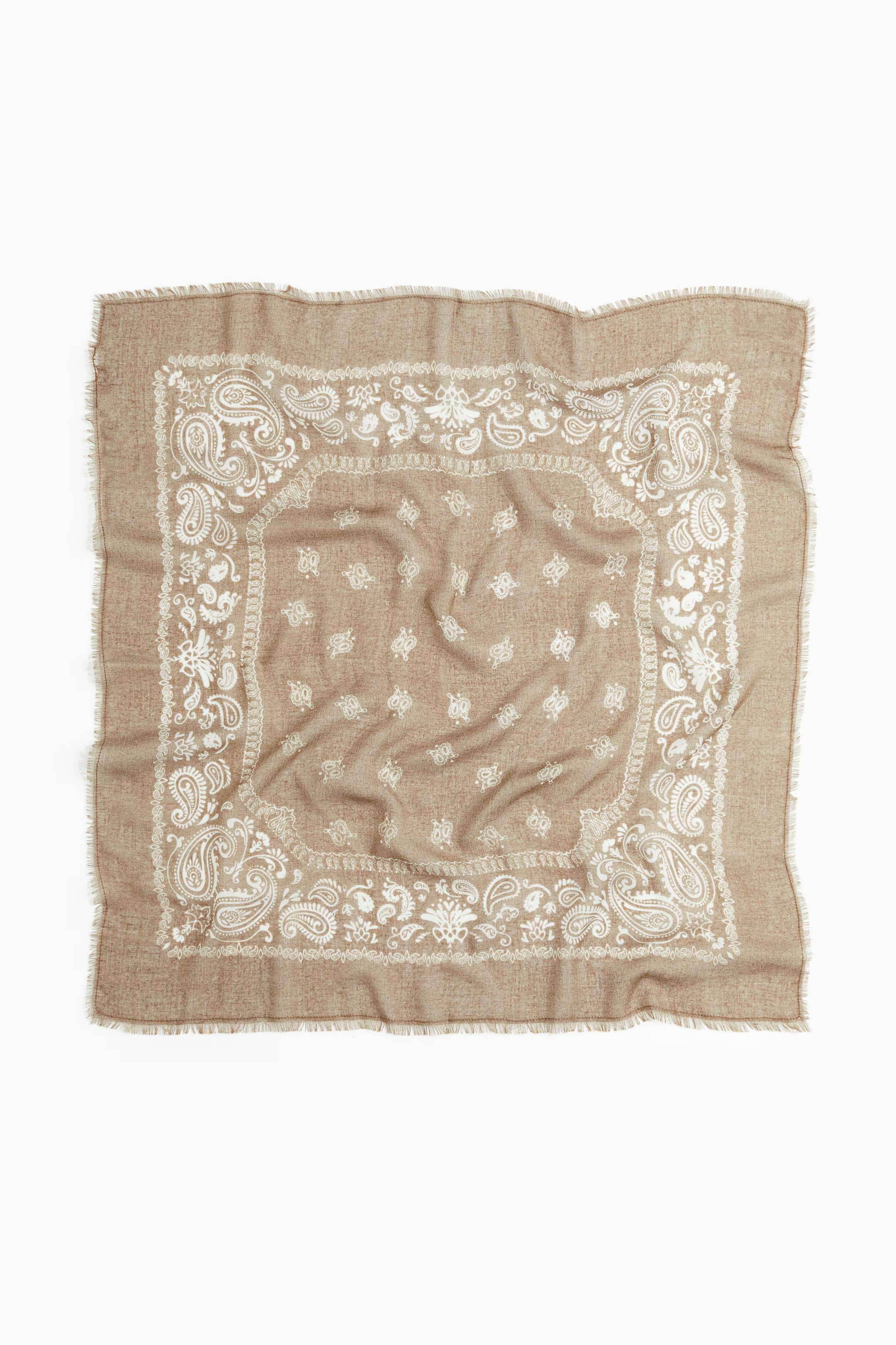 Patterned Scarf - Khaki green/paisley pattern - Ladies | H&M US | H&M (US + CA)