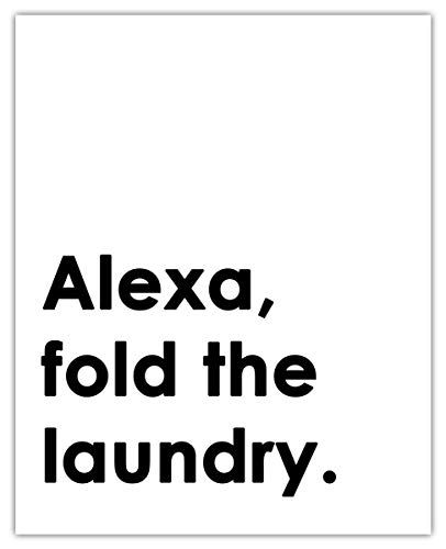 Alexa Fold The Laundry Typography Wall Art Print: Unique Room Decor - (8x10) Unframed Picture - G... | Amazon (US)