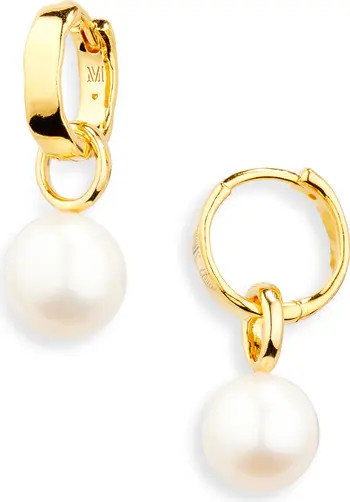 Siren Muse Wave Onyx Charm Huggie Hoop Earrings | Nordstrom