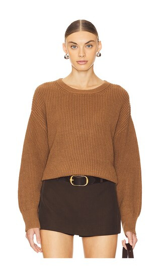 Andy Crewneck Pullover in Saddle | Revolve Clothing (Global)
