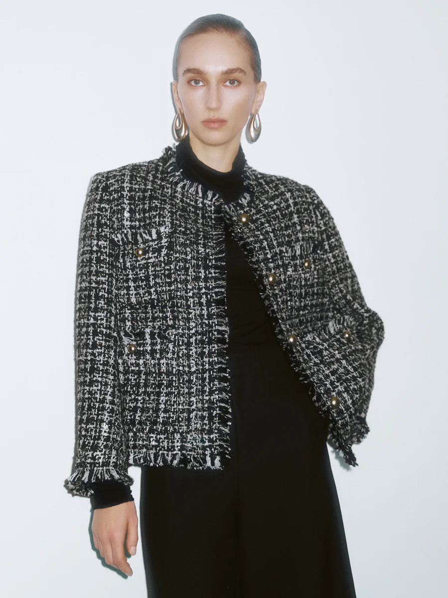 Button Up Tweed Jackets | Urban Revivo