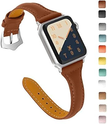 OULUCCI Compatible Apple Watch Band 38mm 40mm, Top Grain Leather Band Replacement Strap for iWatc... | Amazon (US)