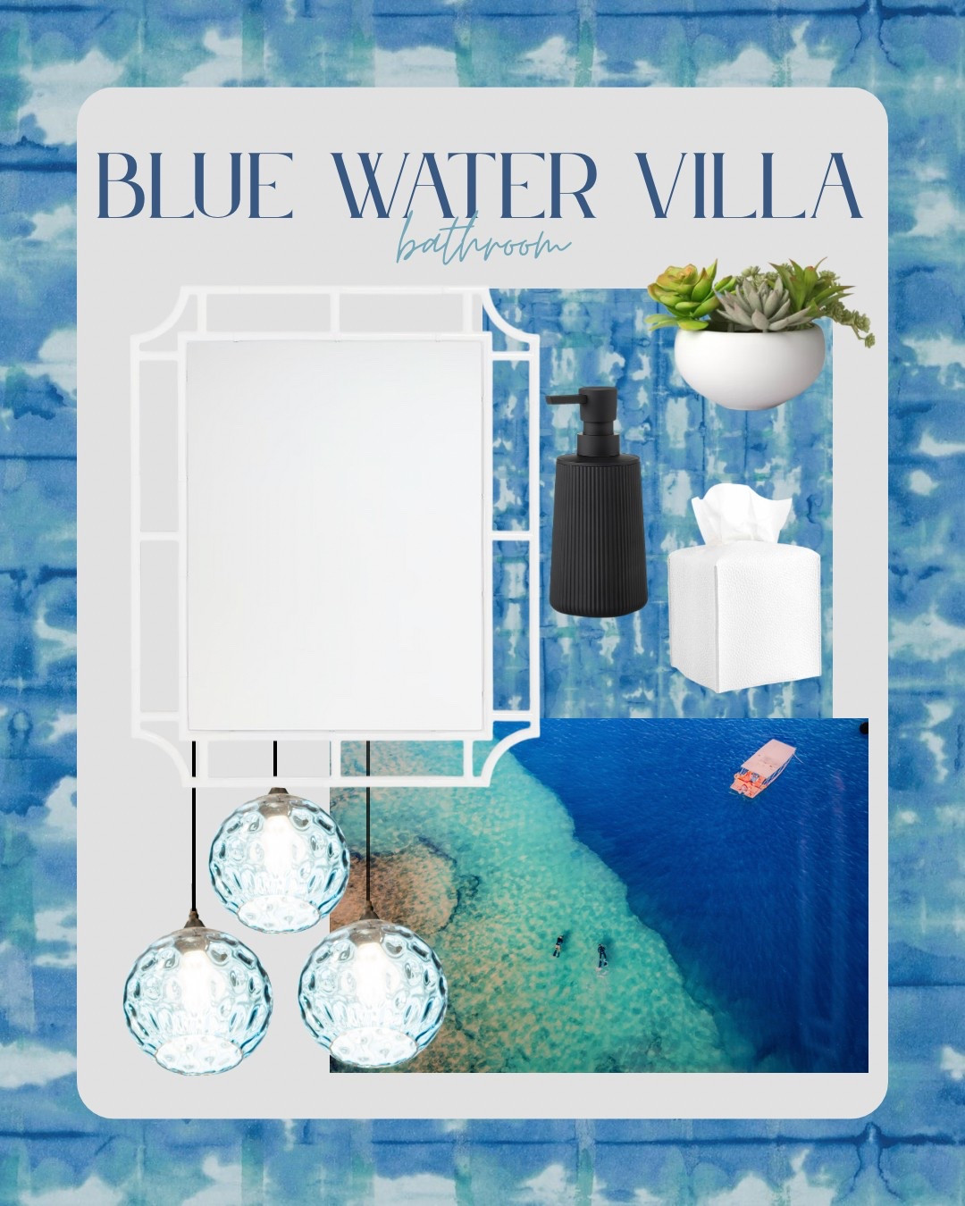 BLUE WATER VILLA- bathroom inspiration!🌊✨ 

#LTKHome #LTKDecor #ShopMyHome #LTKInteriorDesign #LTKCoastal #cinnamonshore #cfdesigns #InteriorDesign #HomeDecor #DesignInspo #HomeStyling #DreamHome #BeachHouseDecor #CoastalLiving #SummerHouseVibes #LuxuryDecor #StyledByMe