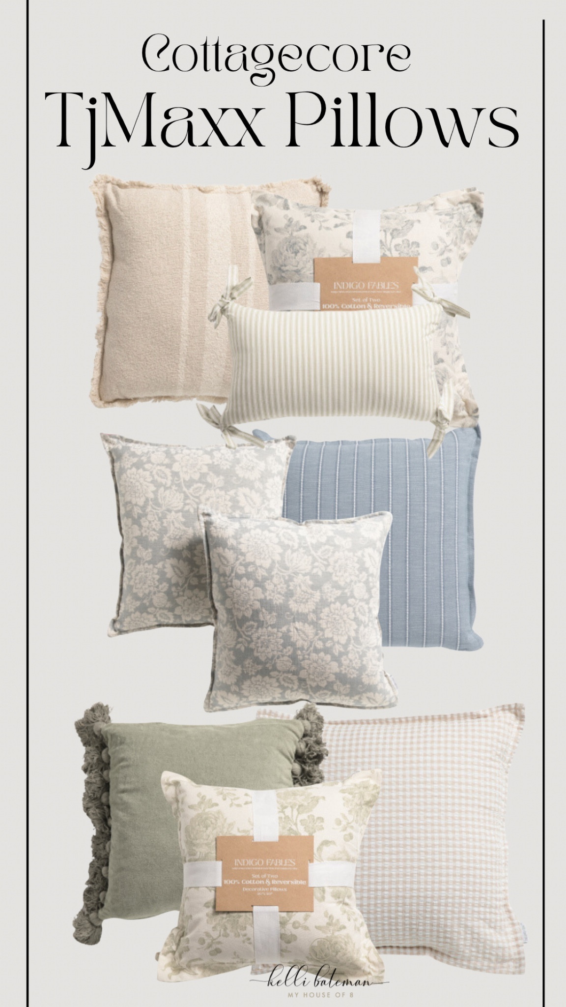 I love the cottage vibe so much! Here are some adorable pillow combos from  TjMaxx. These don’t last long online. I also added some cute bedding! I love mixing floral and stripes.

#LTKHome