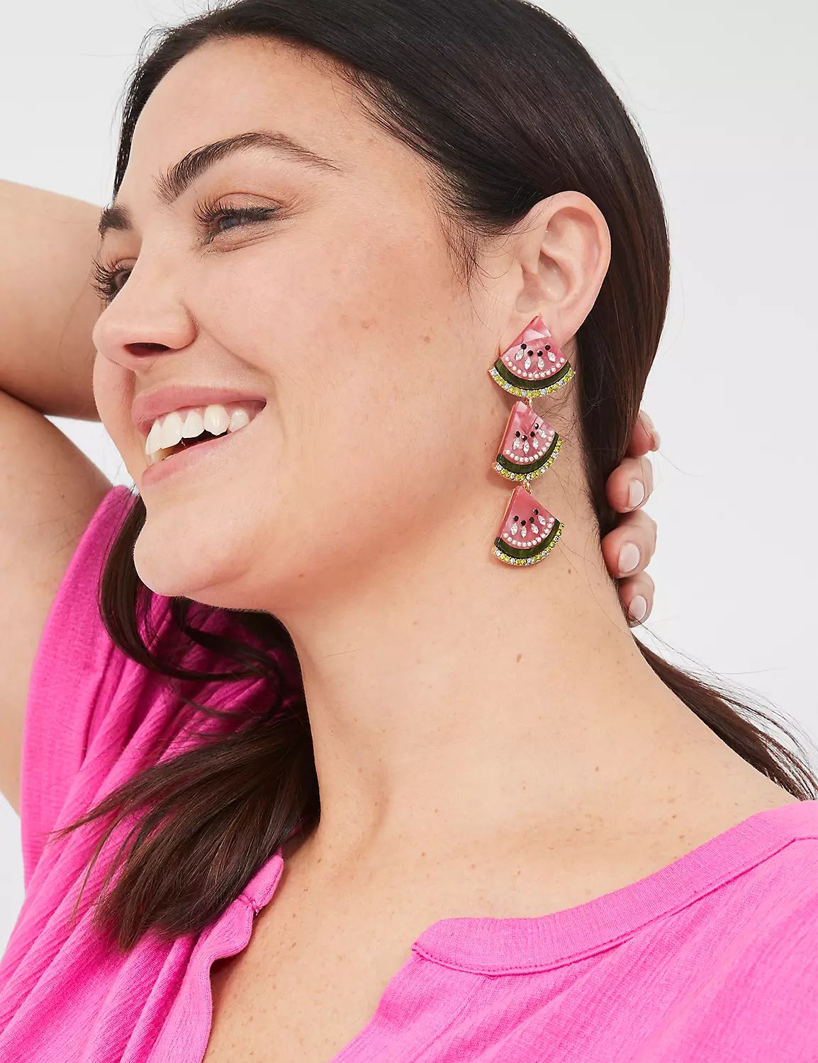 Watermelon Statement Drop Earrings | LaneBryant | Lane Bryant (US)