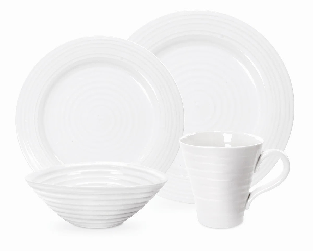 Portmeirion Sophie Conran-White 4-Pc P/S White & Reviews | Wayfair | Wayfair North America