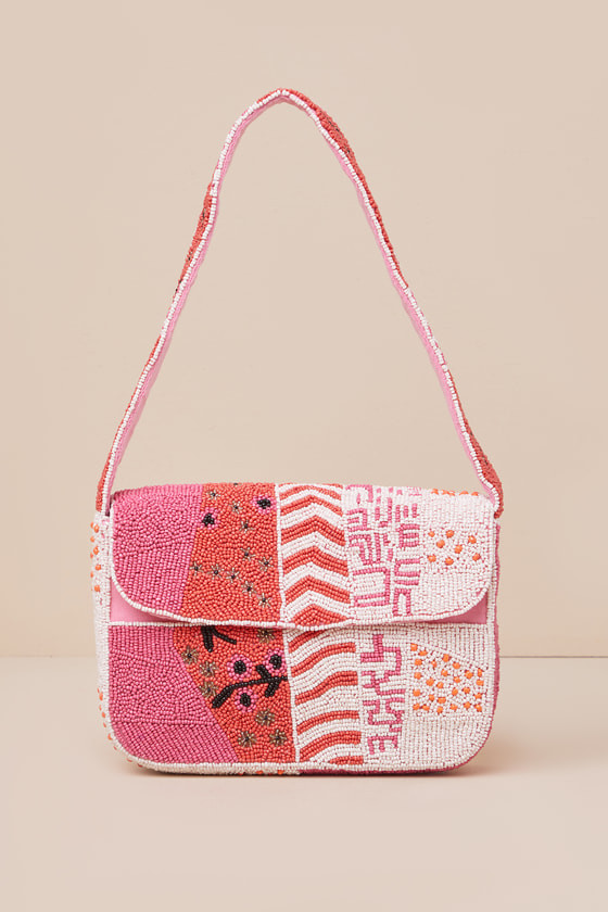 Radiant Inclination Pink Multi Beaded Shoulder Bag | Lulus