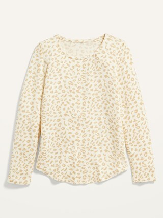 Cozy-Knit Long-Sleeve Printed T-Shirt for Girls | Old Navy (US)