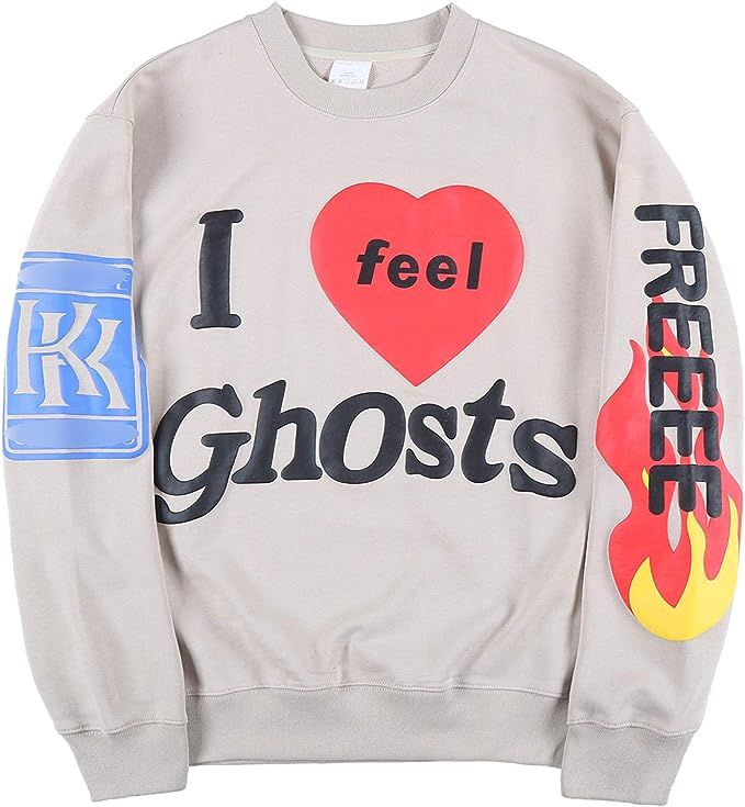 THE SCOTTS Men Crewneck Sweatshirt Kanye Lucky Me I See Ghosts Sweatshirt Graphic Hip Hop Sweatsh... | Amazon (US)